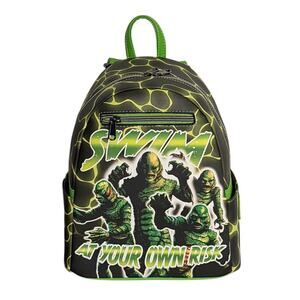Loungefly Universal Monsters Creature From the Black Lagoon Collage Backpack NWT